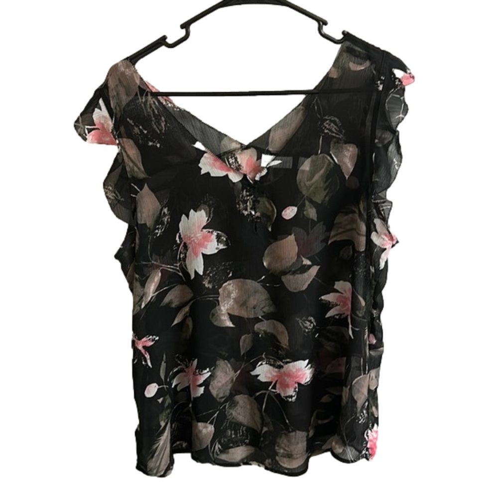 Floral sleeveless blouse